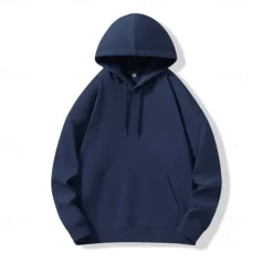 Men's Hoodie Black White Navy Blue Hooded Plain Pocket Christmas Gifts Work Sports & Outdoor Active Cool Basic Fall Winter Clothing Apparel Hoodies Sweatshirts Long Sleeve