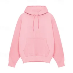 Men's Hoodie Black White Pink Light Grey Dark Gray Hooded Plain Pocket Sports & Outdoor Daily Holiday Streetwear Basic Casual Spring & Fall Clothing Apparel Hoodies Sweatshirts