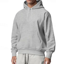 Men's Hoodie Black White Pink Light Grey Dark Gray Hooded Plain Pocket Sports & Outdoor Daily Holiday Streetwear Basic Casual Spring & Fall Clothing Apparel Hoodies Sweatshirts