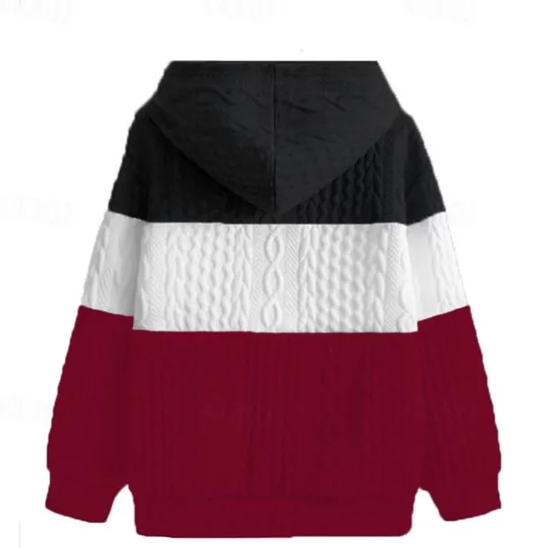 Men's Hoodie Black Wine Orange Light Grey Hooded Color Block Jacquard Patchwork Ribbed Textured Sports & Outdoor Daily Holiday Polyester Textured Streetwear Basic Casual Fall & Winter Clothing Apparel