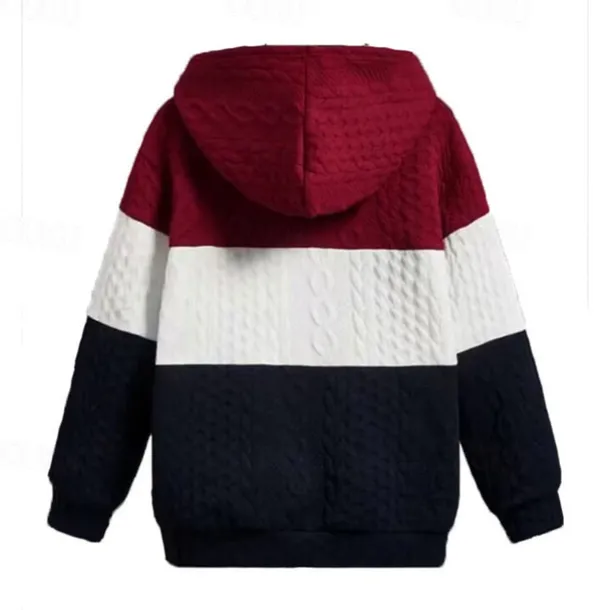 Men's Hoodie Black Wine Orange Light Grey Hooded Color Block Jacquard Patchwork Ribbed Textured Sports & Outdoor Daily Holiday Polyester Textured Streetwear Basic Casual Fall & Winter Clothing Apparel