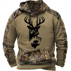 Men's Hoodie Brown 2# Brown 3# Brown Hooded Camouflage Camo / Camouflage 3D Print Cool Fall Winter Clothing Apparel Hoodies Sweatshirts