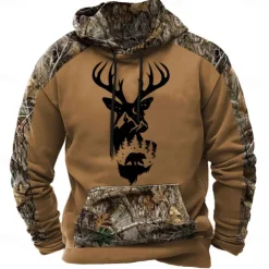 Men's Hoodie Brown 2# Brown 3# Brown Hooded Camouflage Camo / Camouflage 3D Print Cool Fall Winter Clothing Apparel Hoodies Sweatshirts
