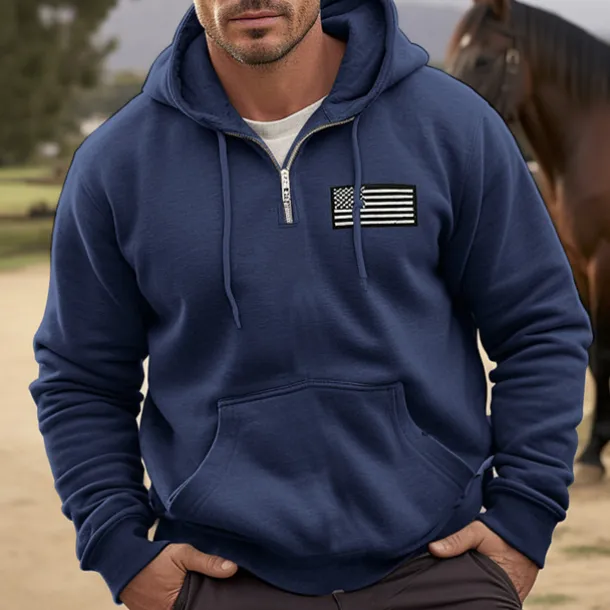 Men's Hoodie Full Zip Hoodie Blue Orange Brown Gray Hooded National Flag Sports & Outdoor Daily Holiday Polyester Streetwear Cool Casual Spring & Fall Clothing Apparel Hoodies Sweatshirts Long