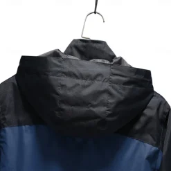 Men's Hoodie Jacket Hiking Softshell Jacket Hiking Windbreaker Outdoor Patchwork Waterproof Windproof Quick Dry Lightweight Jacket Top Full Length Visible Zipper Hunting Fishing Climbing Black Army