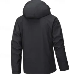 Men's Hoodie Jacket Softshell Jacket Hiking Jacket Outdoor Color Block Windproof Water Resistant Windbreaker Jacket Traveling Black Blue Beige Grey