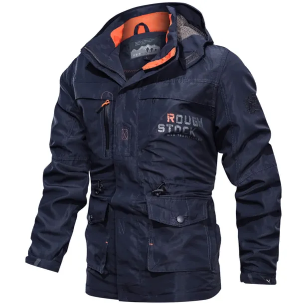 Men's Hoodie Jacket Waterproof Hiking Jacket Rain Jacket Winter Outdoor Thermal Warm Waterproof Windproof Multi-Pockets Outerwear Raincoat Coat Fishing Climbing Beach Black khaki Army Green