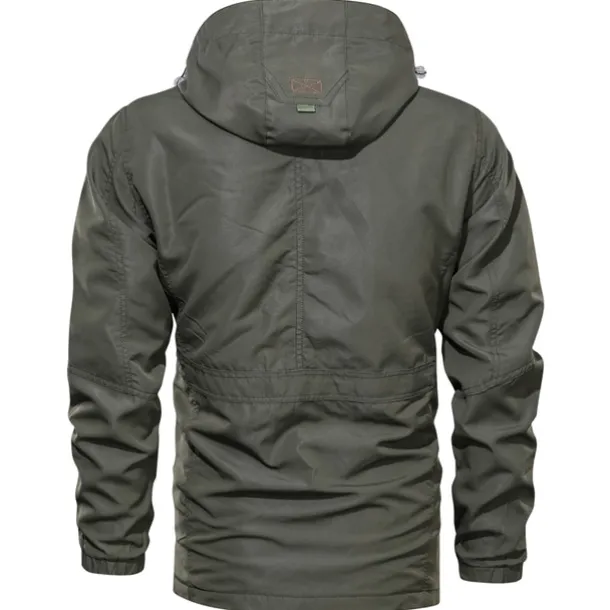 Men's Hoodie Jacket Waterproof Hiking Jacket Rain Jacket Winter Outdoor Thermal Warm Waterproof Windproof Multi-Pockets Outerwear Raincoat Coat Fishing Climbing Beach Black khaki Army Green