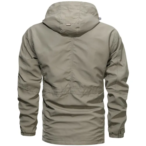 Men's Hoodie Jacket Waterproof Hiking Jacket Rain Jacket Winter Outdoor Thermal Warm Waterproof Windproof Multi-Pockets Outerwear Raincoat Coat Fishing Climbing Beach Black khaki Army Green