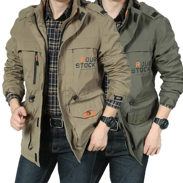 Men's Hoodie Jacket Waterproof Hiking Jacket Rain Jacket Winter Outdoor Thermal Warm Waterproof Windproof Multi-Pockets Outerwear Raincoat Coat Fishing Climbing Beach Black khaki Army Green