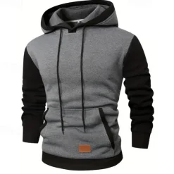 Men's Hoodie Pullover Hoodie Sweatshirt Fleece Hoodie Wine Army Green Navy Blue Gray Hooded Color Block Patchwork Color Block Casual Daily Sports Polyester Streetwear Cool Sportswear Fall Winter