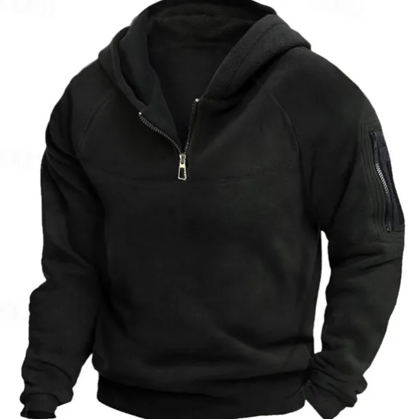Men's Hoodie Quarter Zip Hoodie Black Hooded Plain Pocket Sports & Outdoor Daily Holiday Polyester Streetwear Basic Casual Spring & Fall Clothing Apparel Hoodies Sweatshirts Long Sleeve