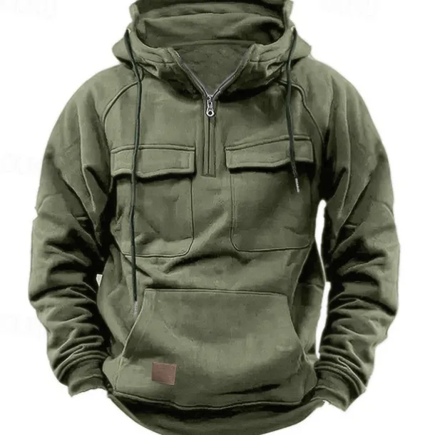 Men's Hoodie Quarter Zip Hoodie Tactical Hoodie Tactical Wine Red Black Wine Army Green Navy Blue Hooded Plain Tactical Sports & Outdoor Daily Streetwear Cool Casual Spring & Fall Clothing Apparel