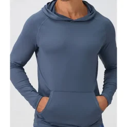 Men's Hoodie Sweatshirt Pocket Long Sleeve Top Athleisure Fall Breathable Quick Dry Lightweight Tennis Golf Running Sportswear Activewear Solid Colored Navy Black White