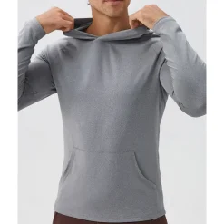 Men's Hoodie Sweatshirt Pocket Long Sleeve Top Athleisure Fall Breathable Quick Dry Lightweight Tennis Golf Running Sportswear Activewear Solid Colored Navy Black White