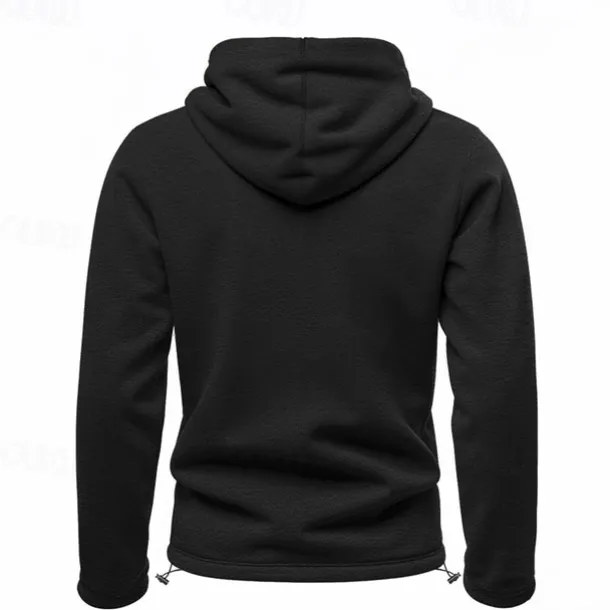 Men's Hoodie Sweatshirt Polar Fleece Black Army Green Khaki Dark Gray Light Blue Hooded Plain Drawstring Ribbed Front Pocket Sports & Outdoor Daily Holiday Polyester Streetwear Basic Casual Fall