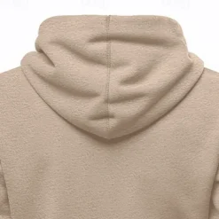 Men's Hoodie Sweatshirt Polar Fleece Black Army Green Khaki Dark Gray Light Blue Hooded Plain Drawstring Ribbed Front Pocket Sports & Outdoor Daily Holiday Polyester Streetwear Basic Casual Fall