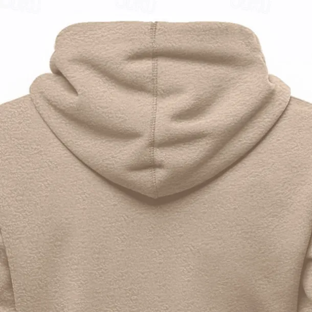 Men's Hoodie Sweatshirt Polar Fleece Black Army Green Khaki Dark Gray Light Blue Hooded Plain Drawstring Ribbed Front Pocket Sports & Outdoor Daily Holiday Polyester Streetwear Basic Casual Fall