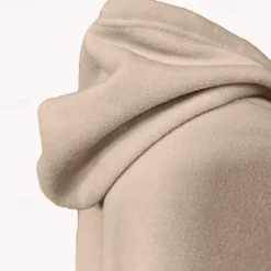 Men's Hoodie Sweatshirt Polar Fleece Black Army Green Khaki Dark Gray Light Blue Hooded Plain Drawstring Ribbed Front Pocket Sports & Outdoor Daily Holiday Polyester Streetwear Basic Casual Fall