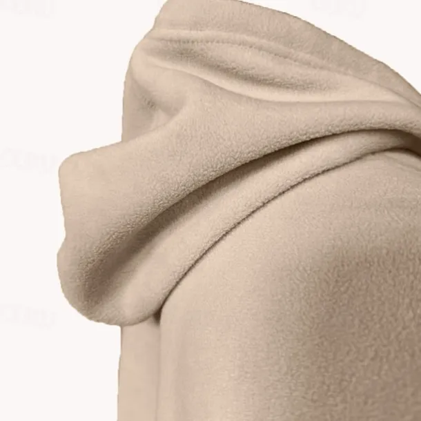 Men's Hoodie Sweatshirt Polar Fleece Black Army Green Khaki Dark Gray Light Blue Hooded Plain Drawstring Ribbed Front Pocket Sports & Outdoor Daily Holiday Polyester Streetwear Basic Casual Fall