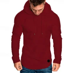 Men's Hoodie Tactical Black White Wine Army Green Khaki Hooded Plain Sports & Outdoor Daily Holiday Polyester Streetwear Cool Casual Cross-Seasons Fall & Winter Clothing Apparel Hoodies Sweatshirts