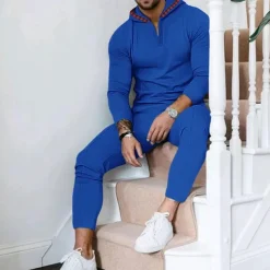 Men's Hoodie Tracksuit Sweatsuit Black White Royal Blue Khaki Gray Hooded Plain 2 Piece Sports & Outdoor Daily Holiday Streetwear Basic Casual Spring & Fall Clothing Apparel Hoodies Sweatshirts