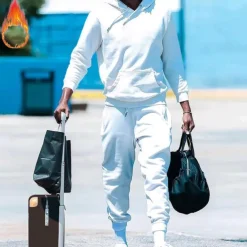 Men's Hoodie Tracksuit Sweatsuit Black White Red Royal Blue Orange Hooded Plain Drawstring 2 Piece Front Pocket Sports & Outdoor Daily Holiday Streetwear Basic Casual Fall & Winter Clothing Apparel