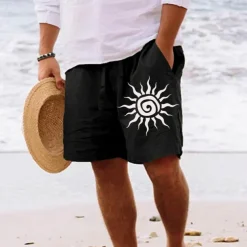 Men's Indian Culture Shorts Summer Shorts Beach Shorts Mid Waist Hawaiian Casual Holiday St. Patrick's Day Drawstring Elastic Waist Print Designer Clothing Apparel