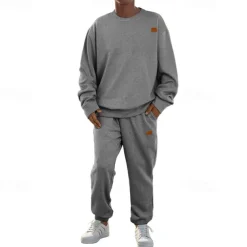 Men's Jacquard Tracksuit T shirt & Shorts Set Outfit Set Crew Neck Outdoor Daily Sports Pocket Drawstring 2 Piece Plain Black Khaki Army Green Polyester Activewear Classic Casual Spring