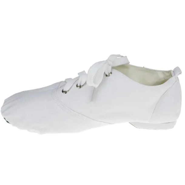 Men's Jazz Shoes Practice Trainning Dance Shoes Stage Performance Flat Sneaker Flat Heel Lace-up White Black Red