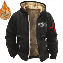 Men's Jesus Cowboy Sweatshirt Long Sleeve Sweatshirts Hooded Vintage Western Style Sports & Outdoor Vacation Fall & Winter Black Brown Green Clothing Apparel Designer Graphic Print S M L XL XXL XXXL