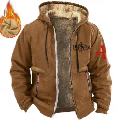 Men's Jesus Cowboy Sweatshirt Long Sleeve Sweatshirts Hooded Vintage Western Style Sports & Outdoor Vacation Fall & Winter Black Brown Green Clothing Apparel Designer Graphic Print S M L XL XXL XXXL