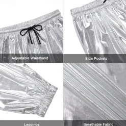 Men's Joggers Trousers Casual Pants Pocket Drawstring Elastic Waist Plain Comfort Stage Vacation Fashion Casual Silver Black Micro-elastic