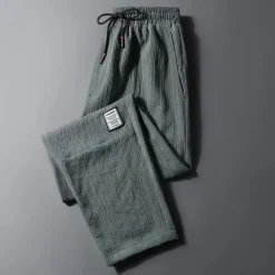 Men's Joggers Trousers Casual Pants Drawstring Elastic Waist Straight Leg Solid Color Comfort Breathable Casual Daily Streetwear Sports Fashion Black Green Micro-elastic