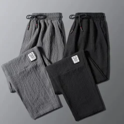 Men's Joggers Trousers Casual Pants Drawstring Elastic Waist Straight Leg Solid Color Comfort Breathable Casual Daily Streetwear Sports Fashion Black Green Micro-elastic