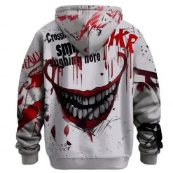 Men's Joker Clown Hoodies Sweatshirt Fashion Cool Long Sleeve Crew Neck Party Holiday Streetwear White Drawstring Fall Winter Designer