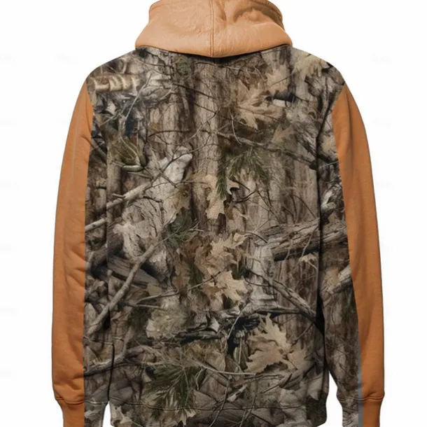 Men's Jungle Hoodies Daily Casual Long Sleeve Hooded Vacation Sports Outdoor Streetwear Black Brown Print Front Pocket Spring & Fall Designer