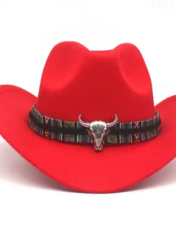 Men's Kentucky Derby Hat Sun Hat Cowboy Hat Fedora Trilby Hat Black Red Cotton / Polyester Blend Vintage Style Fashion 18th Century State of Texas Daily Theme Party Solid / Plain Color Sunscreen