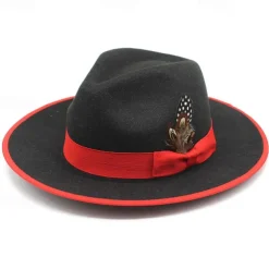 Men's Kentucky Derby Hat Sun Hat Cowboy Hat Fedora Trilby Hat Black Red Woolen Vintage Style Fashion 18th Century State of Texas Daily Theme Party Color Block Sunscreen Cosplay