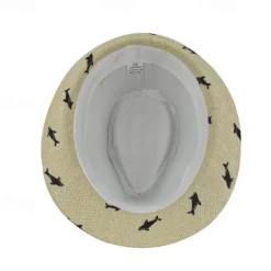 Men's Kentucky Derby Hat Sun Hat Party Hat White khaki Cotton Fashion Casual Street Daily Fish Sunscreen Breathable