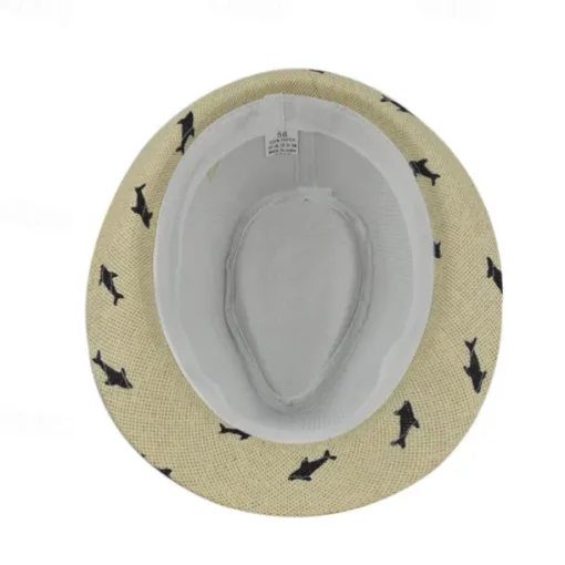 Men's Kentucky Derby Hat Sun Hat Party Hat White khaki Cotton Fashion Casual Street Daily Fish Sunscreen Breathable