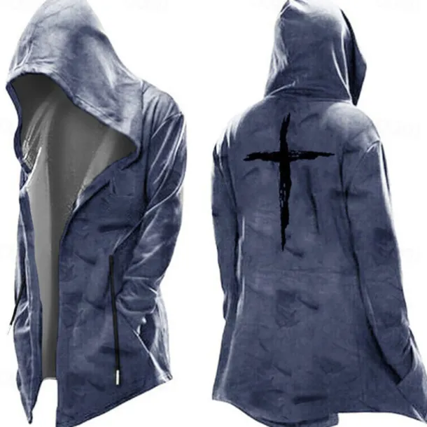 Men's Knights Templar Graphic Prints Cross Hoodie Hoodies Sweatshirt Streetwear Basic Long Sleeve Hooded Sports & Outdoor Daily Going out Black Yellow Pocket Print Fall & Winter Designer