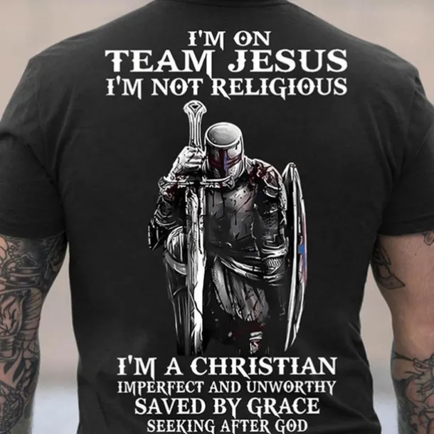 Men's Knights Templar Graphic Prints T Shirt Graphic Tee Cotton Short Sleeve Graphic Shirt Black Wine Navy Blue Comfortable Tee Outdoor Street Fashion Designer Clothing