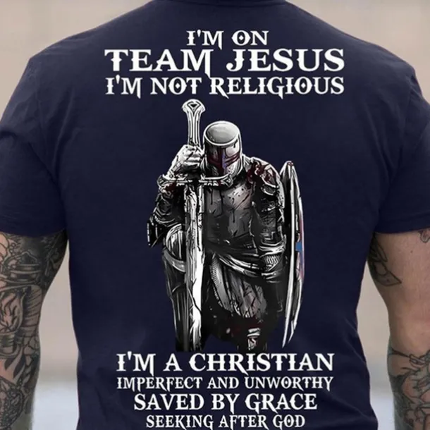 Men's Knights Templar Graphic Prints T Shirt Graphic Tee Cotton Short Sleeve Graphic Shirt Black Wine Navy Blue Comfortable Tee Outdoor Street Fashion Designer Clothing