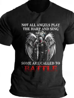 Men's Knights Templar Quotes & Sayings T Shirt Graphic Tee 100% Cotton Short Sleeve Graphic Shirt Black Blue Green Comfortable Tee Vacation Daily Wear Fashion Designer Clothing