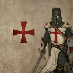 Men's Knights Templar Sweatshirt Casual Vintage Retro Long Sleeve High Neck Vacation Streetwear Blue Green Zipper Quarter Zip Fall Winter Designer