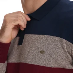 Men's Knit Color Block Half Zip Knitwear Elegant Christmas Gifts Home Clothing Apparel Fall Winter Navy Blue Orange S M L