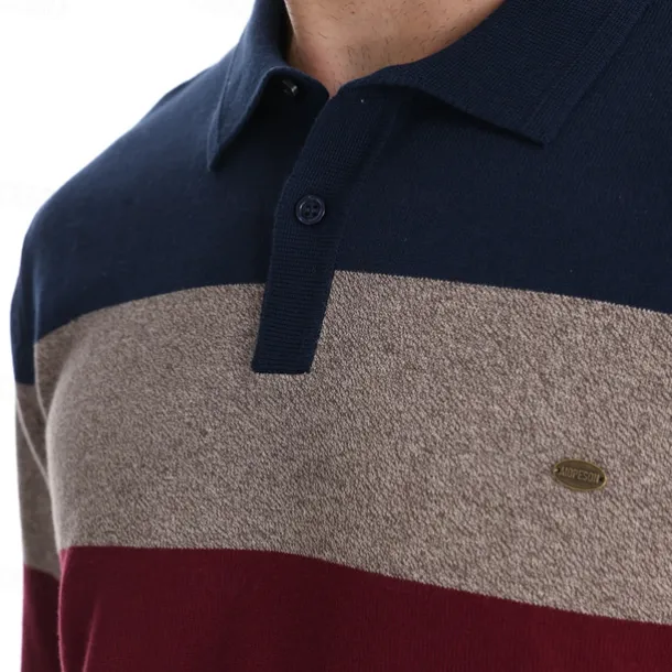 Men's Knit Color Block Half Zip Knitwear Elegant Christmas Gifts Home Clothing Apparel Fall Winter Navy Blue Orange S M L