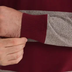 Men's Knit Color Block Half Zip Knitwear Elegant Christmas Gifts Home Clothing Apparel Fall Winter Navy Blue Orange S M L