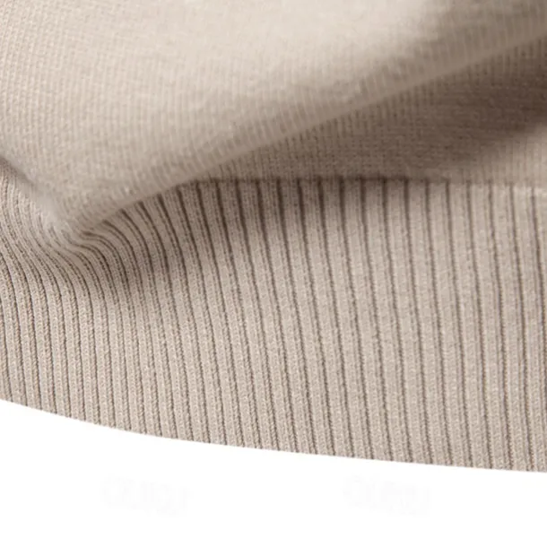 Men's Knit Solid Color Half Zip Knitwear Elegant Christmas Gifts Home Clothing Apparel Fall Winter Light Grey Beige S M L